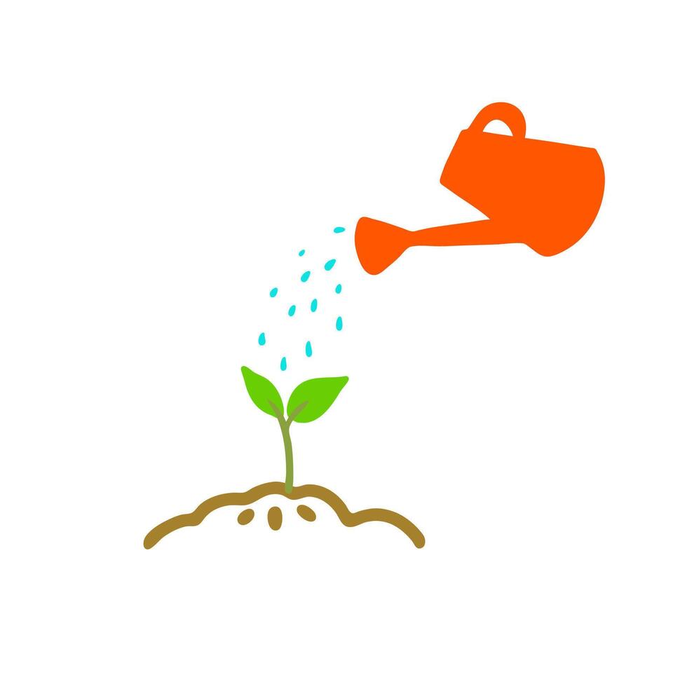 Watering plant illustration clipart vector