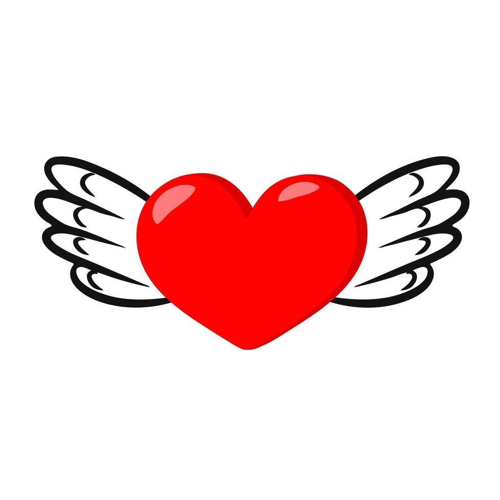 Heart with wings clipart vector