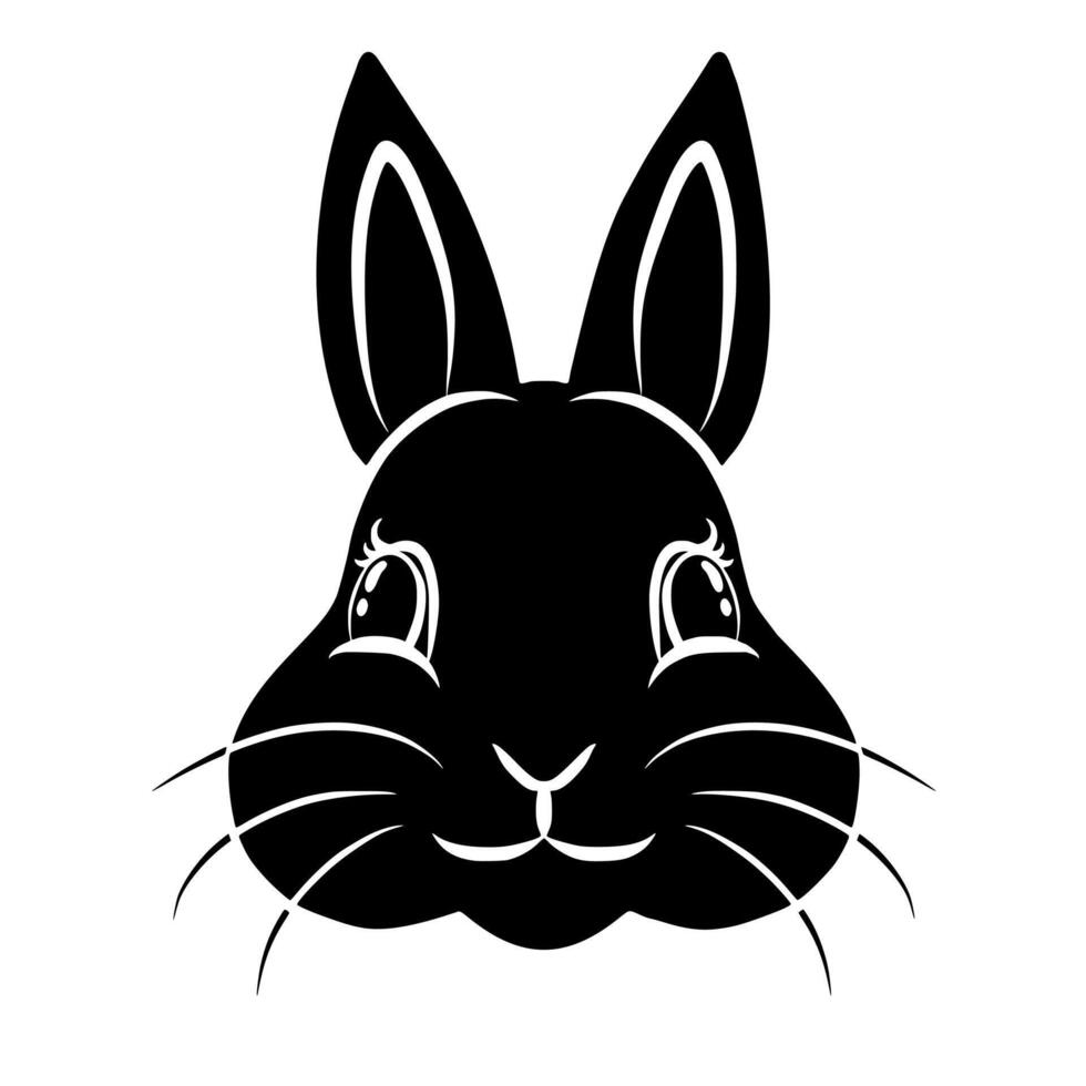 Rabbit silhouette animal head vector