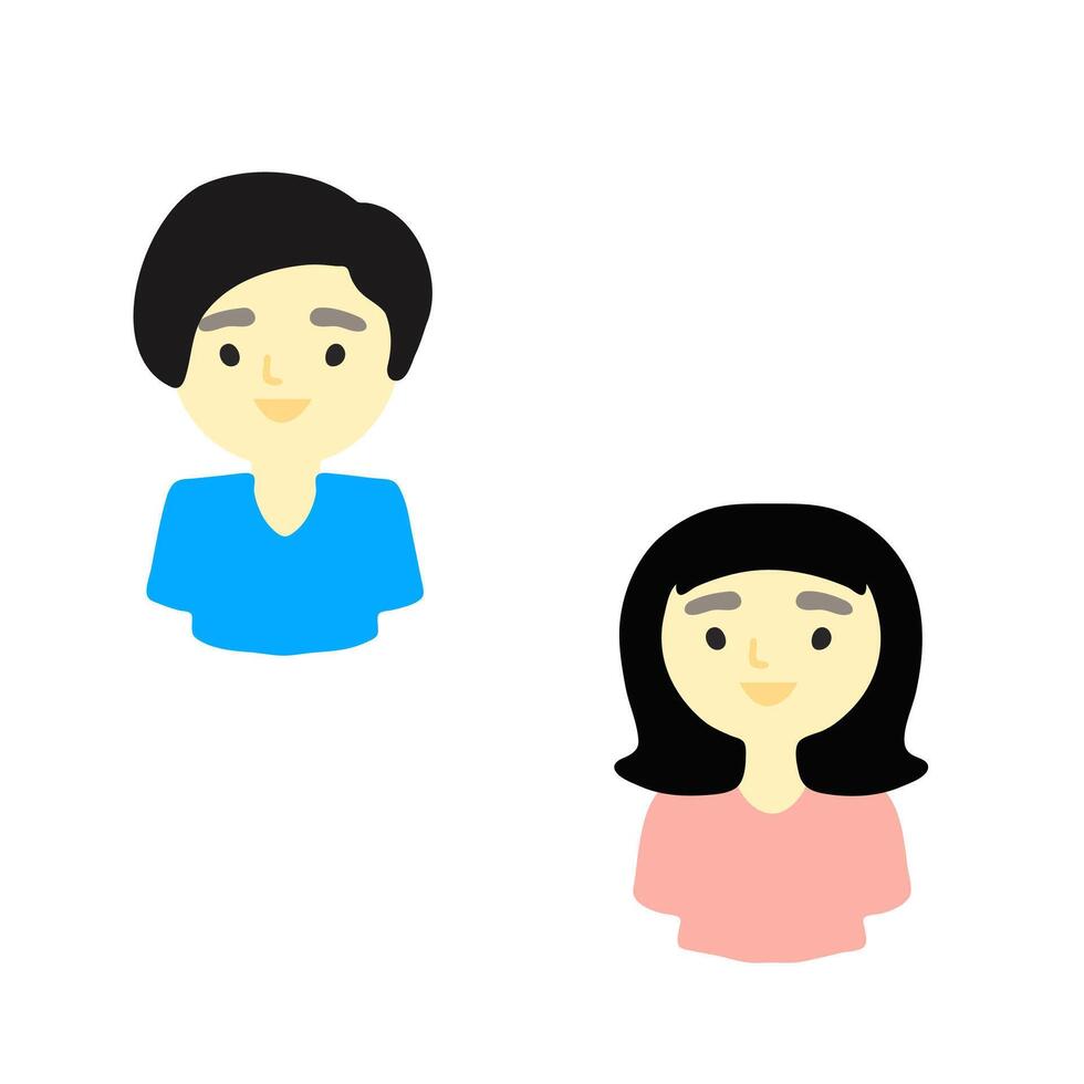 Illustration graphic of boy and girl avatar cartoon vector