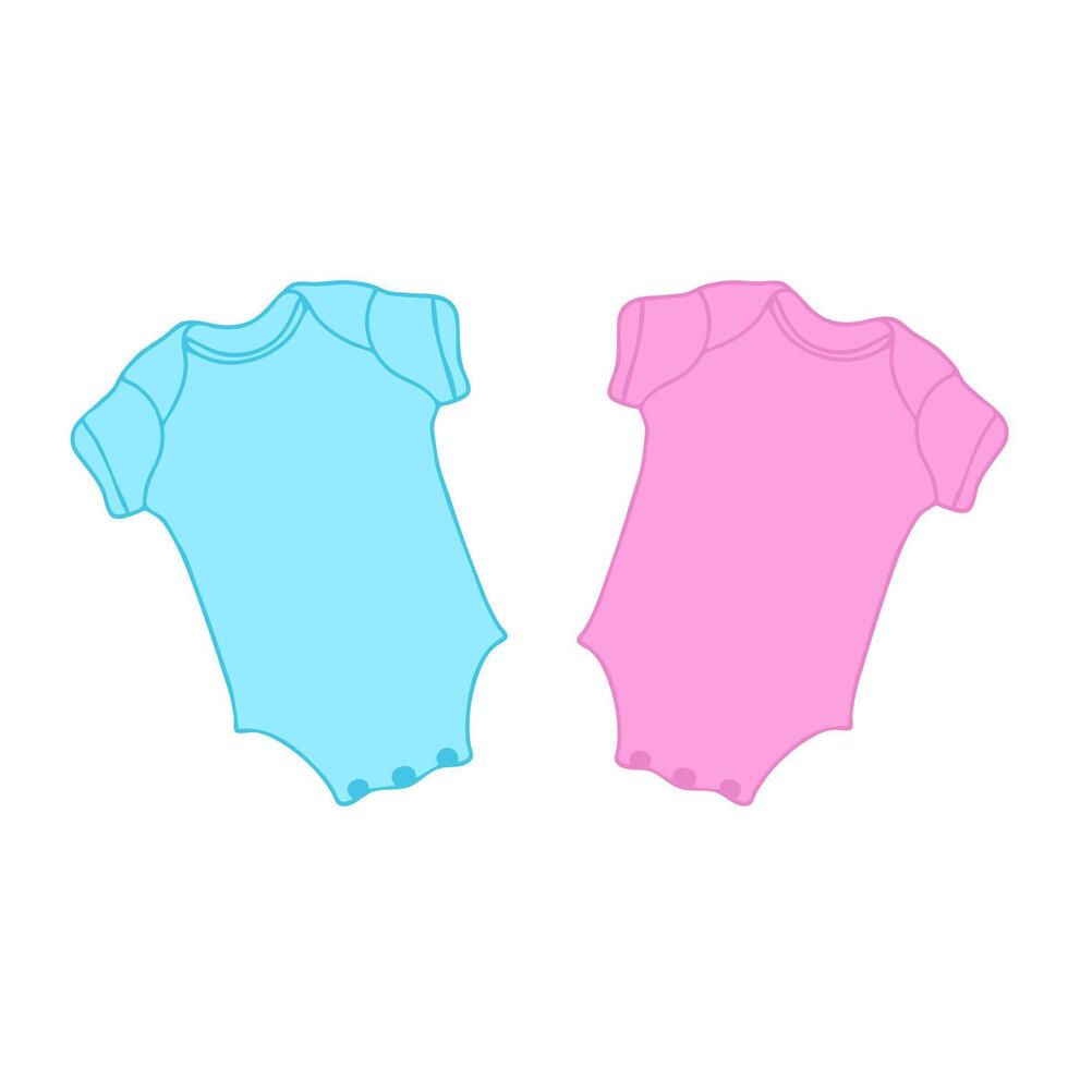 Blue and pink baby shirts for boy and girl clipart vector