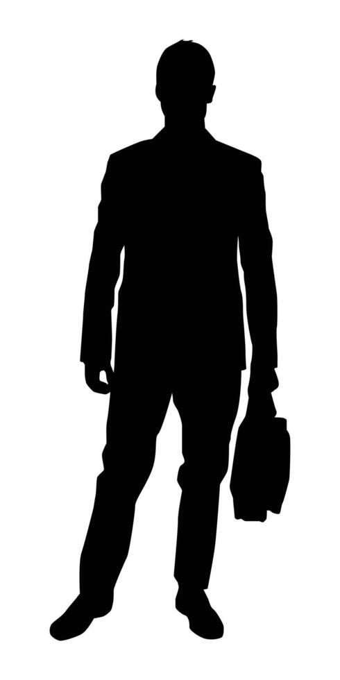 Silhouette of businessman standing pose vector