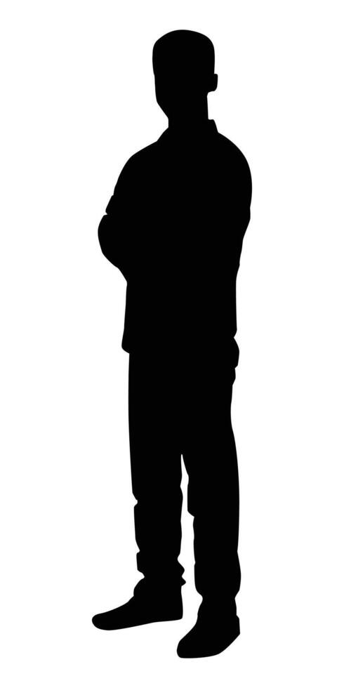 Silhouette of businessman standing pose vector