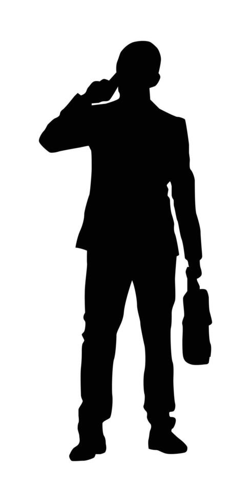 Silhouette of businessman standing pose vector