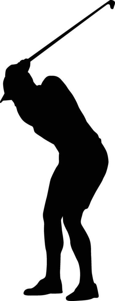 Silhouette of golf player pose illustration in vector