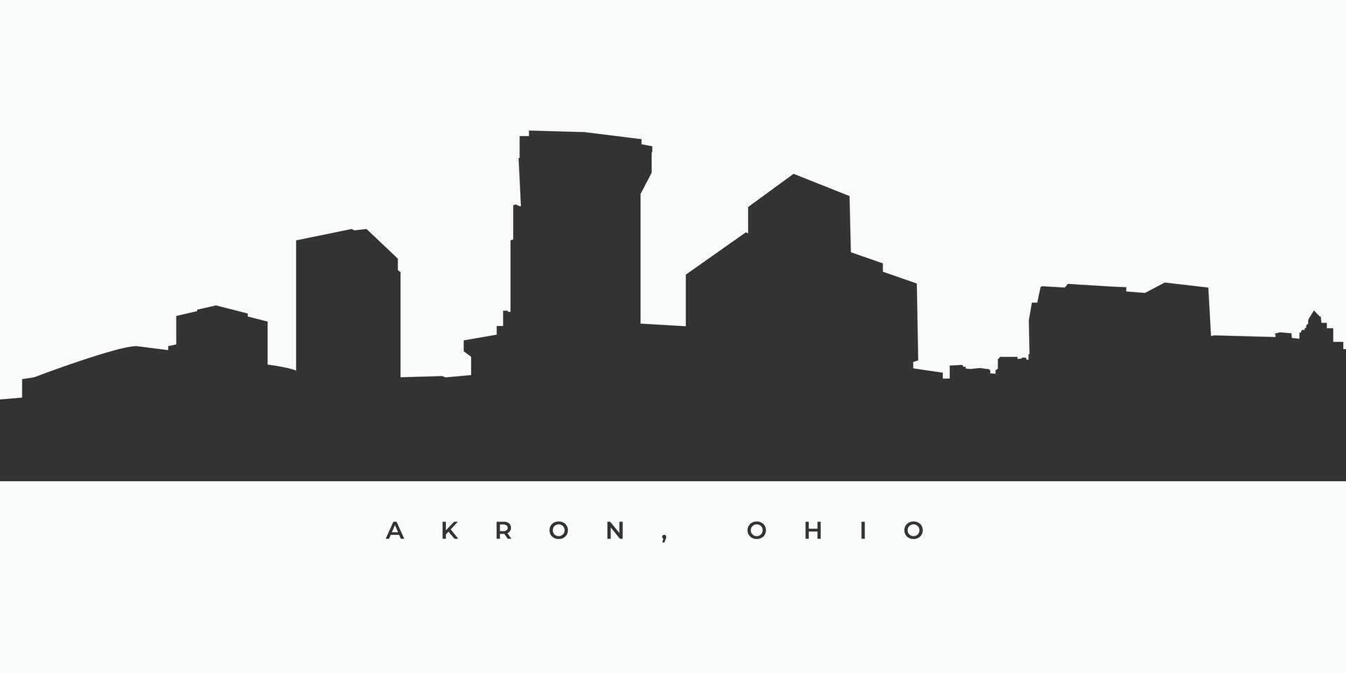 akron ohio skyline silhouette on a white background vector