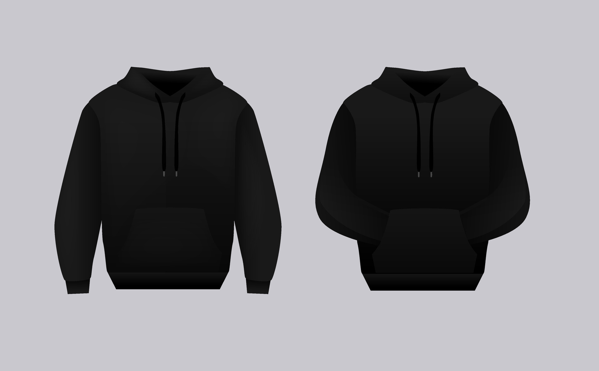Blank black hoodie template. Long sleeve sweatshirts template with Blank black hoodie template. Long sleeve sweatshirts template with
