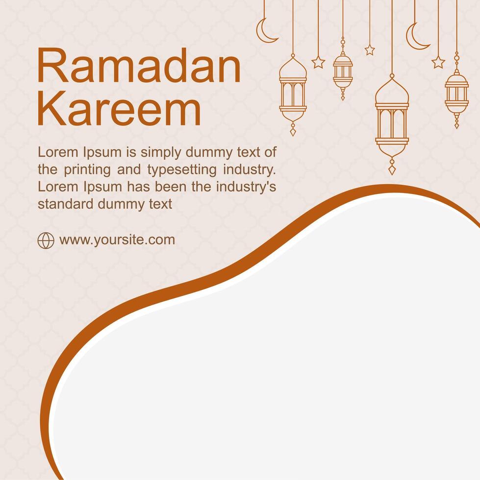 Ramadan post template, social media post template, Ramadan kareem sales banner template, vector illustration.