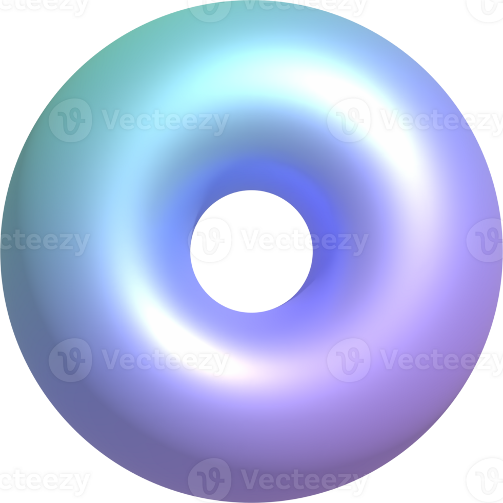 3d astratto geometrico forma con blu viola pendenza. isolato elemento png