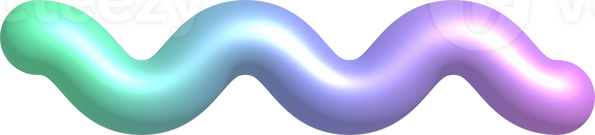 3D abstract geometric shape with blue purple gradient. Isolated element png