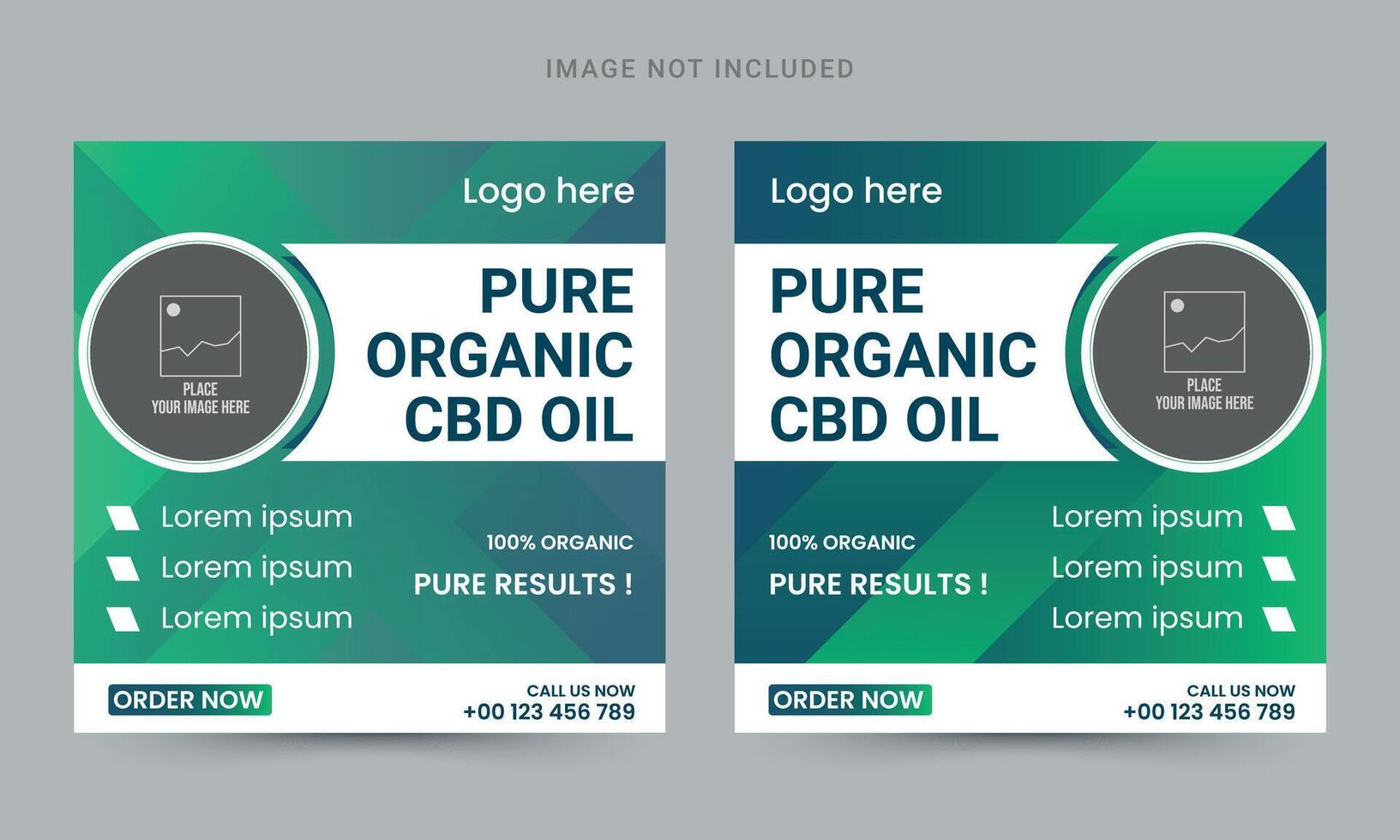 CBD oil social media banner template design vector