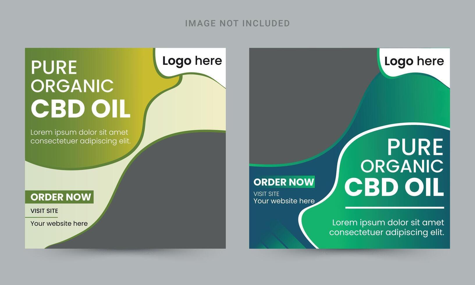 CBD oil social media banner template design vector