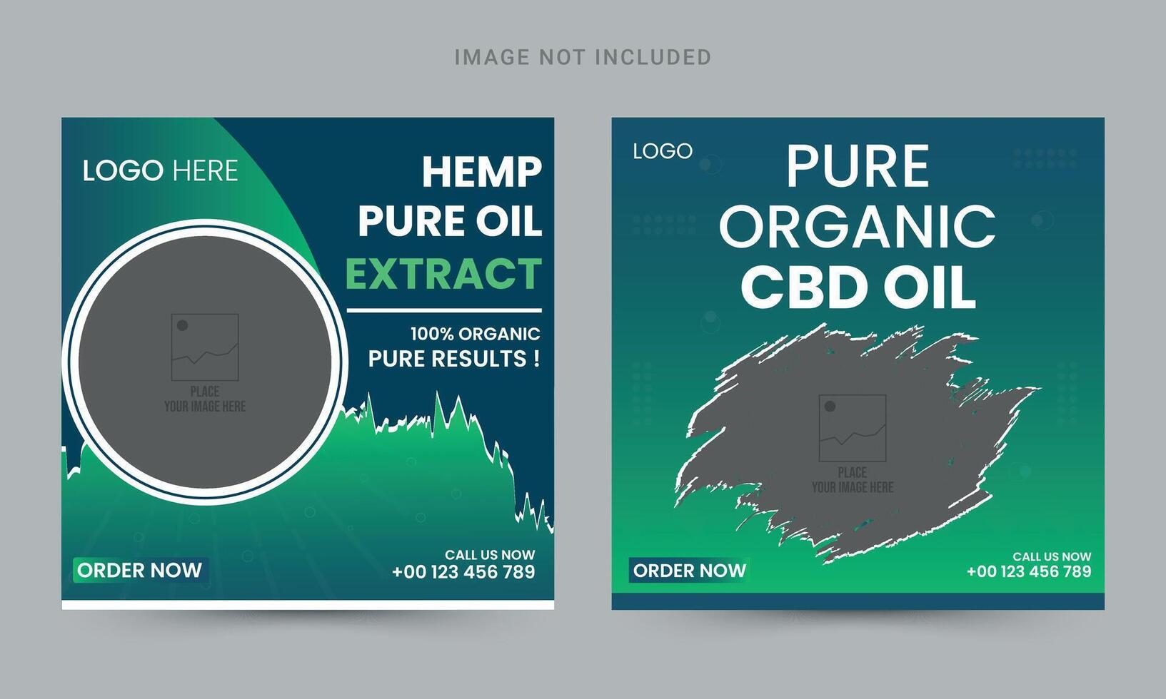 CBD oil social media banner template design vector