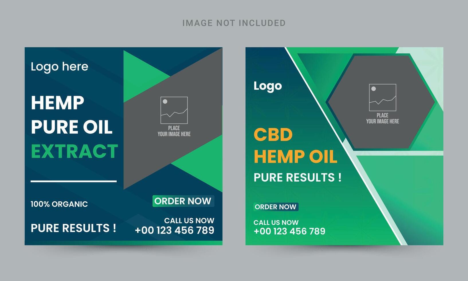 CBD oil social media banner template design vector