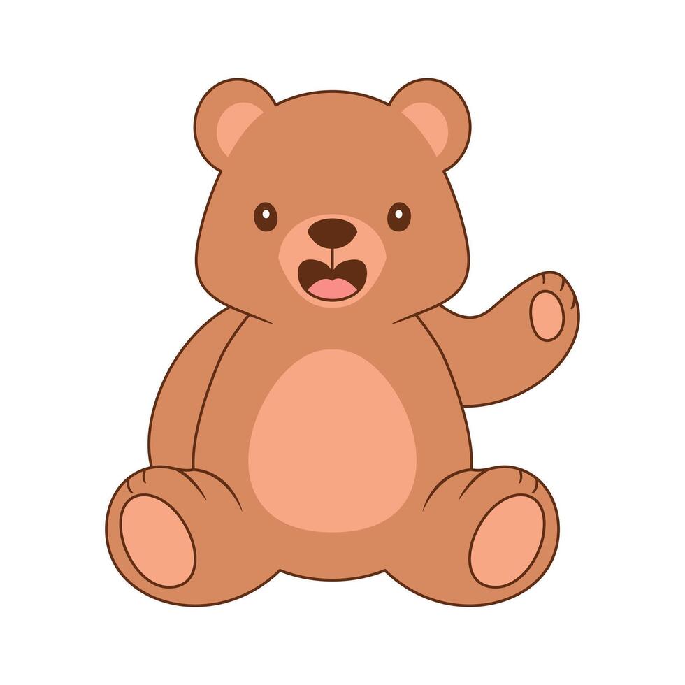 Vector cartoon animal sitting bear child