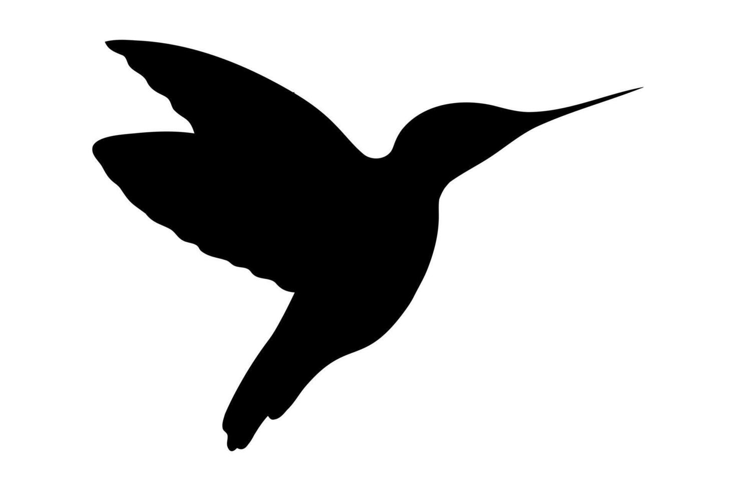 Hummingbird bird silhouette in profile. Flying Hummingbird view from the side. Tropical bird. Sticker in the interior vector