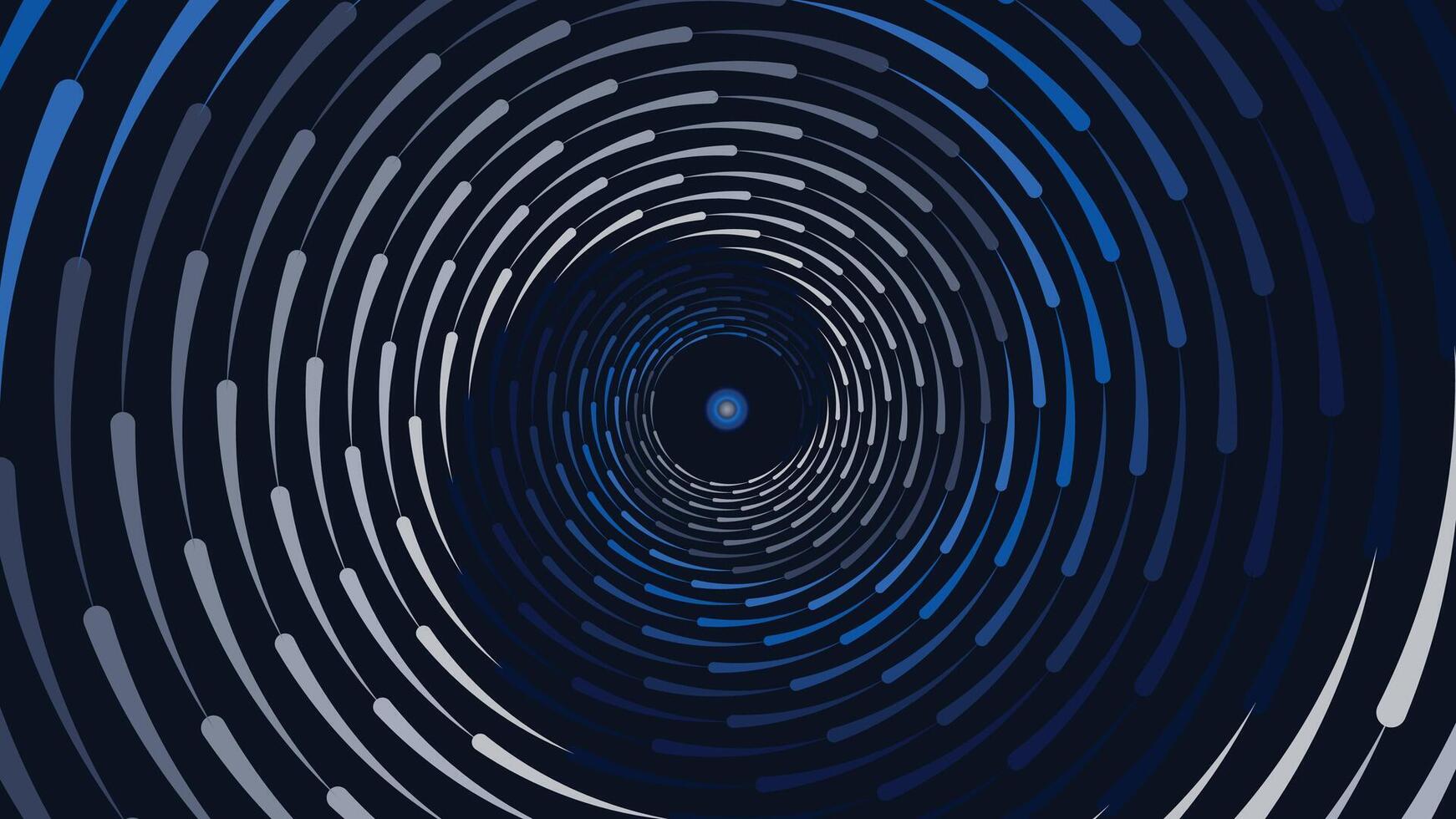 Abstarct spiral round vortex style creative data center background in dark blue color. This minimalist background can be used as a banner or wallpaper.It also can be presented as urgency. vector