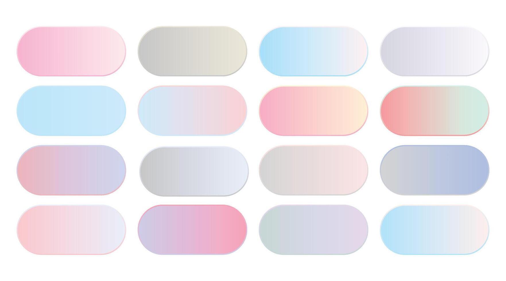conjunto grande de combinación de gradientes de color pastel suave vector