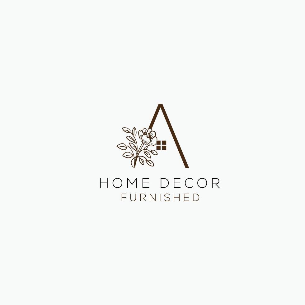 Home decor logo initial letter A vector design Abstract emblem design concept logotype