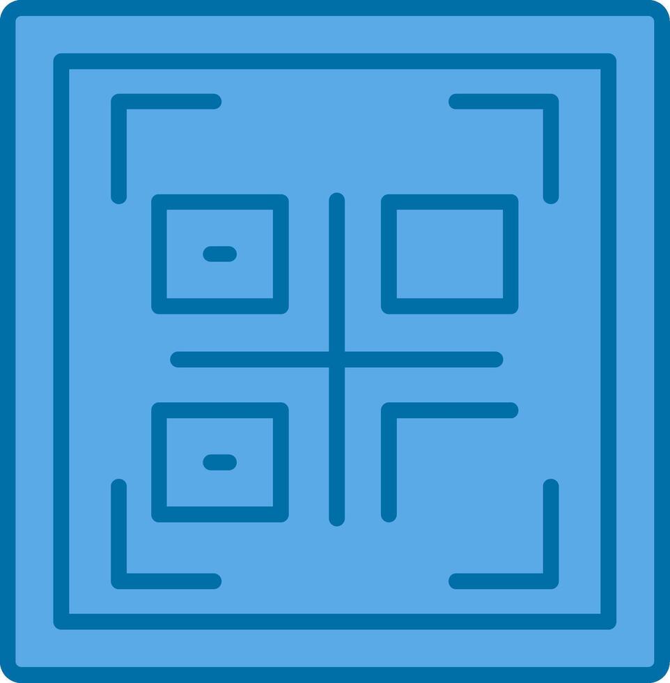 Qr Code Filled Blue  Icon vector