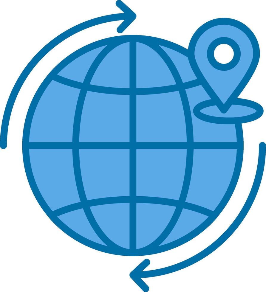 Worldwide Shipping Filled Blue  Icon vector