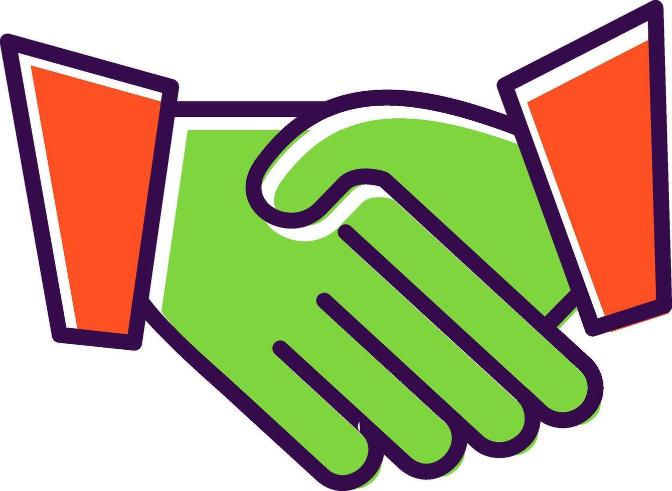 Hand Shaking Filled  Icon vector