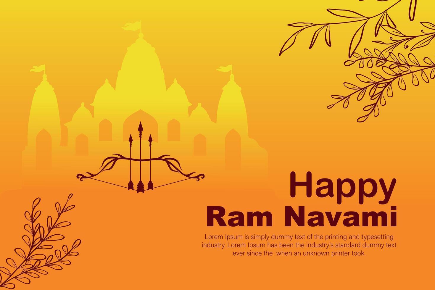 contento RAM navami cultural bandera hindú festival vertical enviar deseos celebracion tarjeta RAM navami celebracion antecedentes y RAM navami saludos amarillo beige antecedentes vector