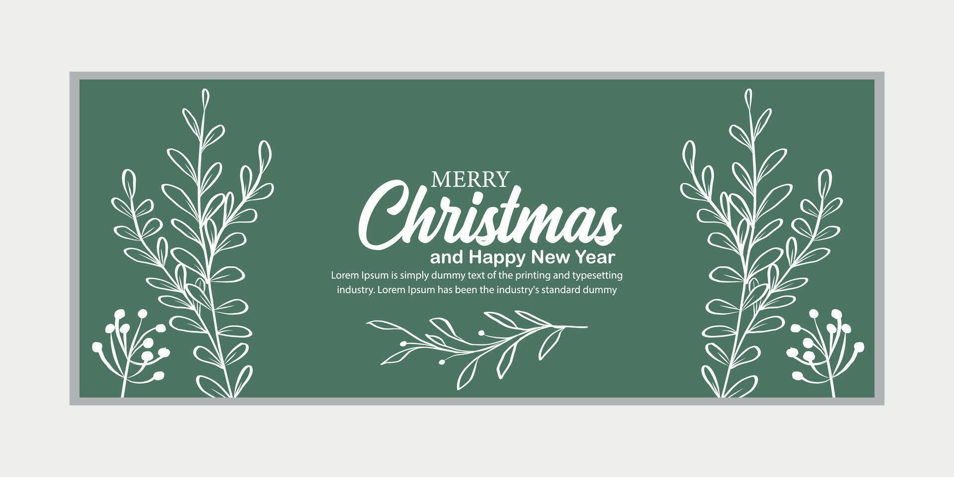 merry christmas banner set and happy new year banner, social media cover and web banner,Merry Christmas design for greeting card, vector