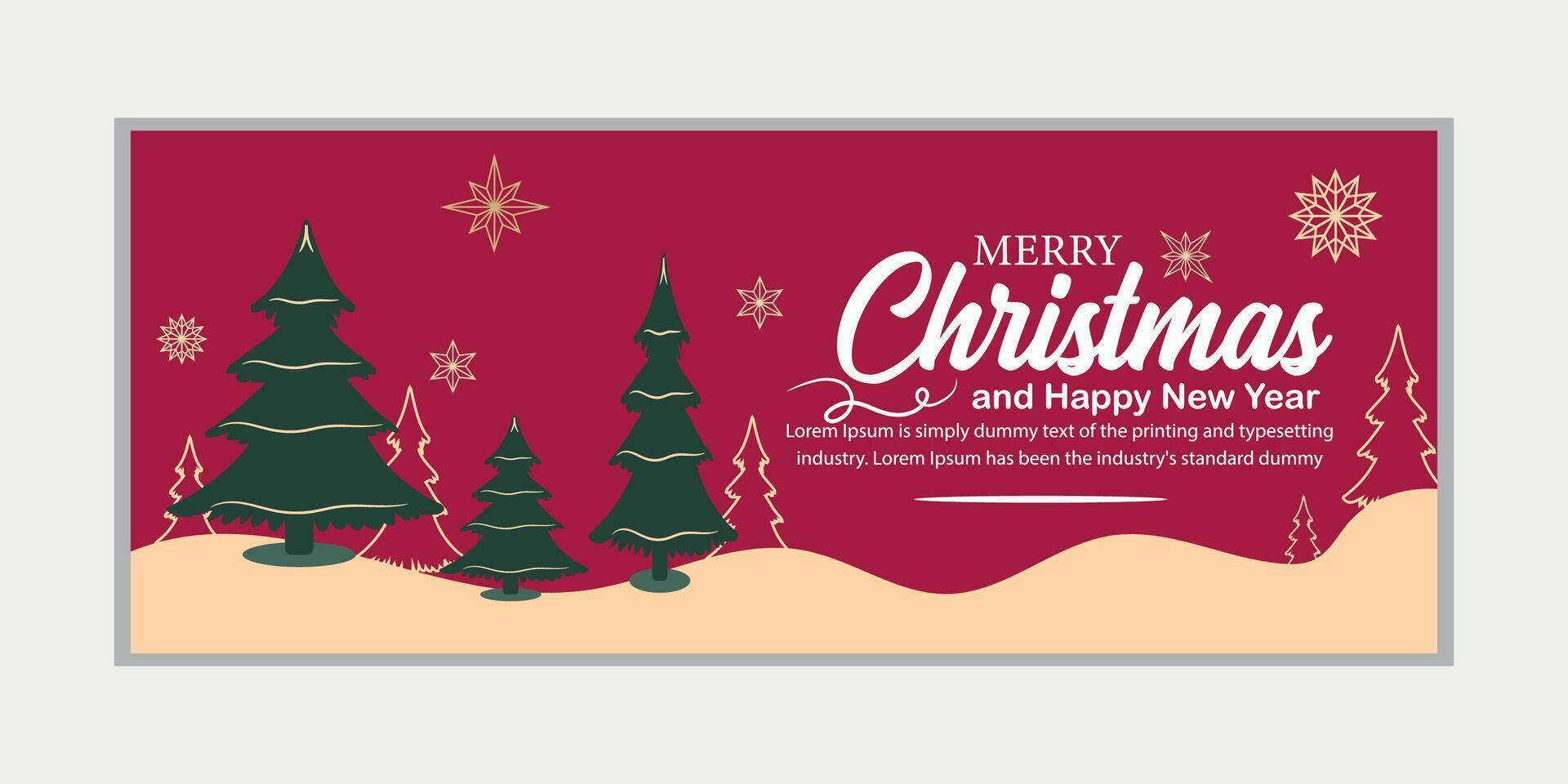 alegre Navidad bandera conjunto y contento nuevo año bandera, social medios de comunicación cubrir y web bandera, feliz Navidad diseño para saludo tarjeta, vector