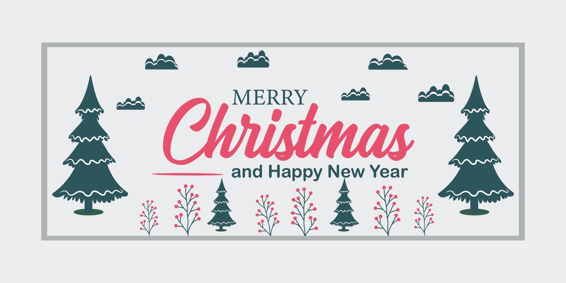 merry christmas banner set and happy new year banner, social media cover and web banner vector