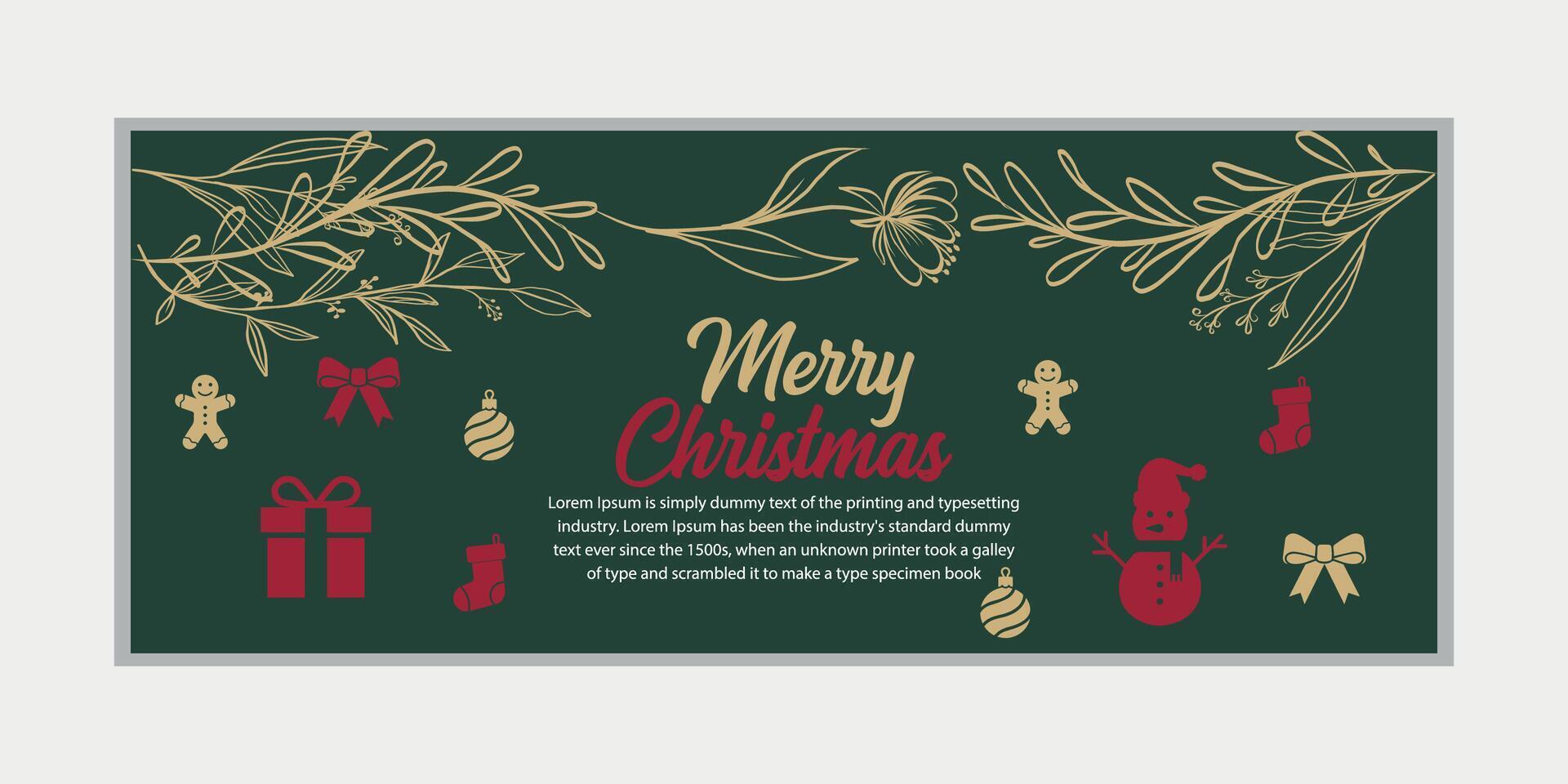 merry christmas banner set and happy new year banner, social media cover and web banner,Merry Christmas design for greeting card, vector
