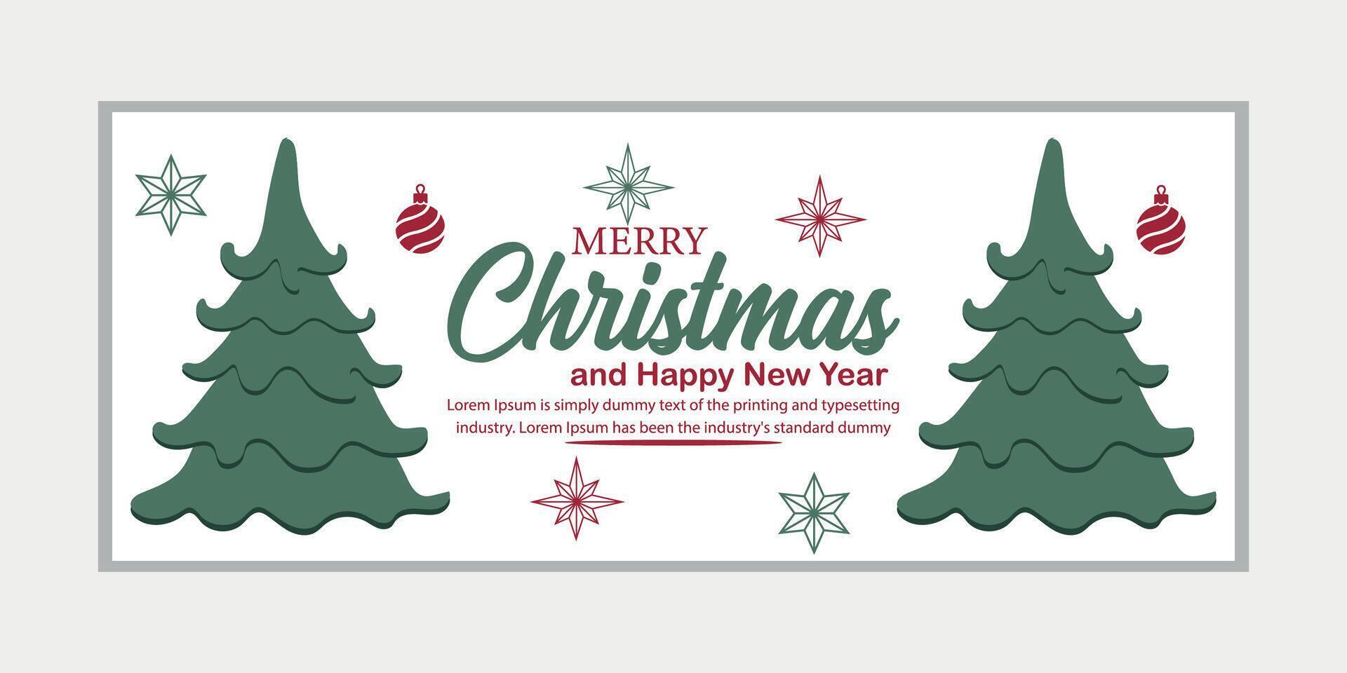 merry christmas banner set and happy new year banner, social media cover and web banner vector