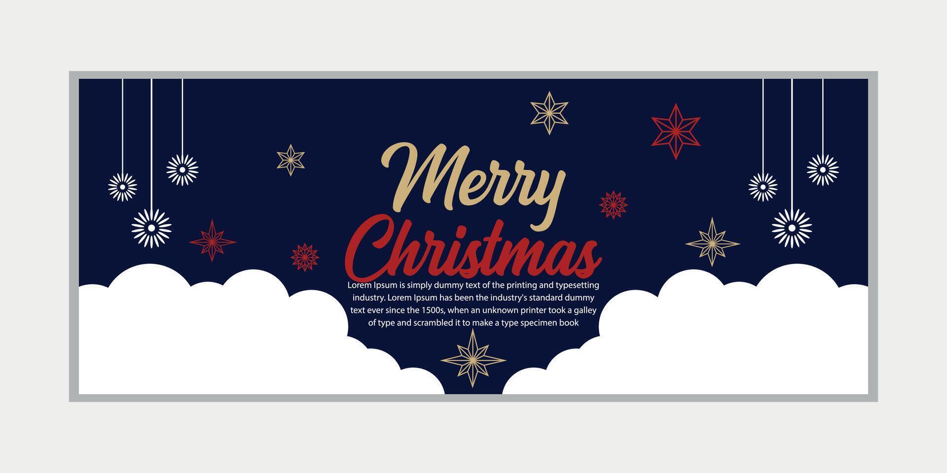 alegre Navidad bandera conjunto y contento nuevo año bandera, social medios de comunicación cubrir y web bandera, feliz Navidad diseño para saludo tarjeta, vector