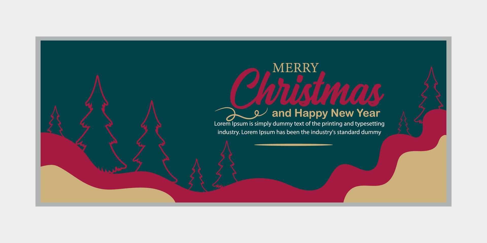 merry christmas banner set and happy new year banner, social media cover and web banner,Merry Christmas design for greeting card, vector