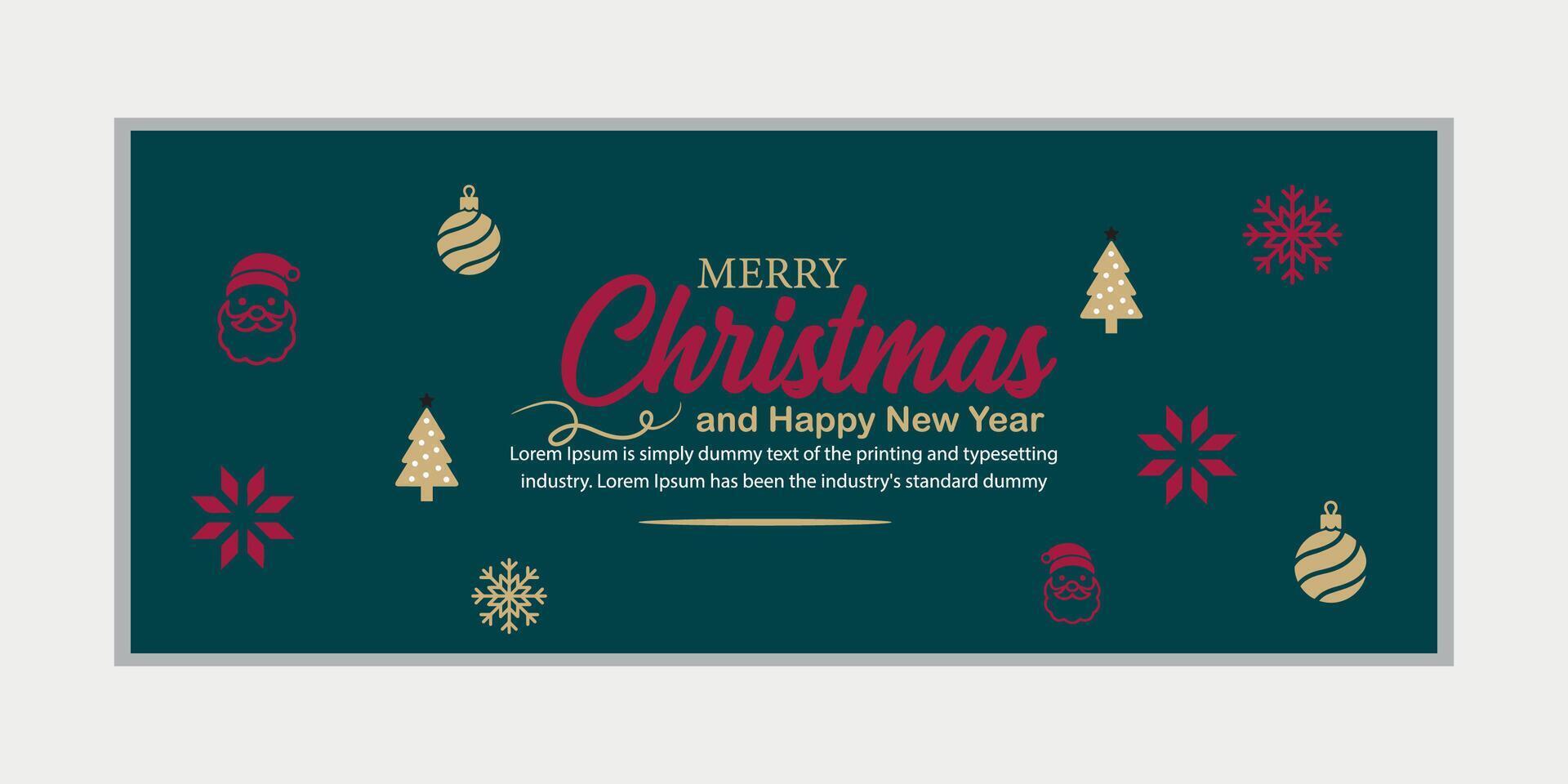 merry christmas banner set and happy new year banner, social media cover and web banner,Merry Christmas design for greeting card, vector