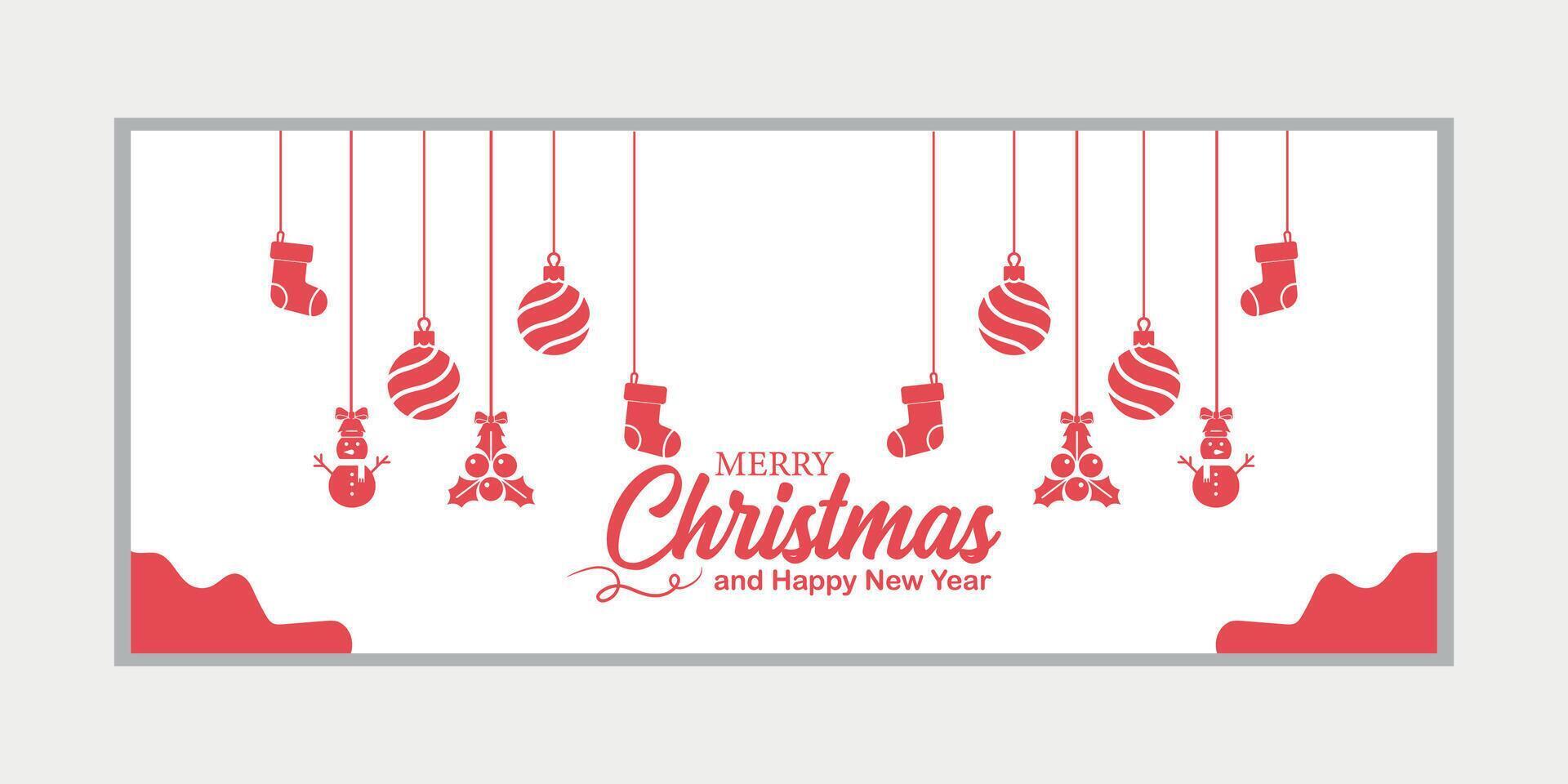 merry christmas banner set and happy new year banner, social media cover and web banner,Merry Christmas design for greeting card, vector