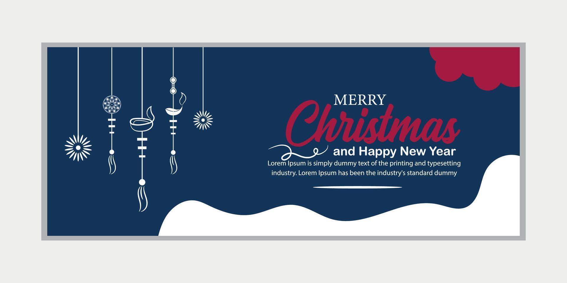 merry christmas banner set and happy new year banner, social media cover and web banner,Merry Christmas design for greeting card, vector