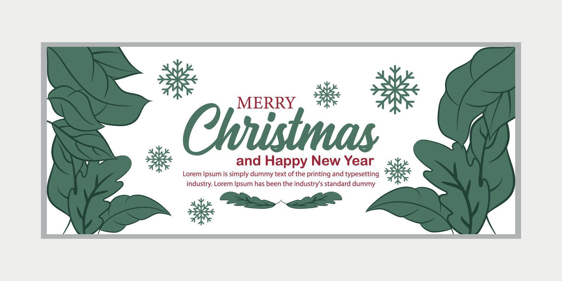 merry christmas banner set and happy new year banner, social media cover and web banner vector