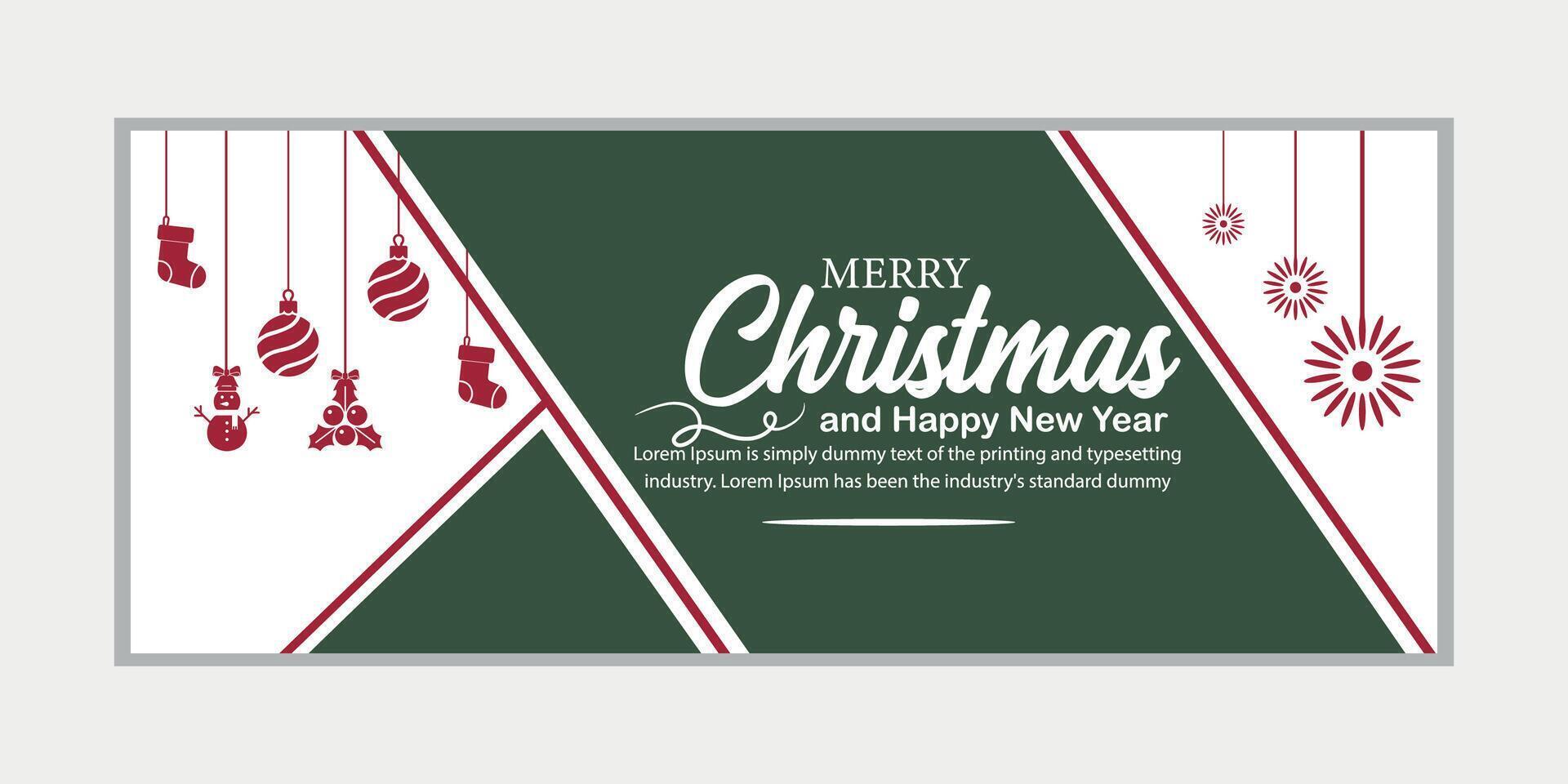 merry christmas banner set and happy new year banner, social media cover and web banner,Merry Christmas design for greeting card, vector