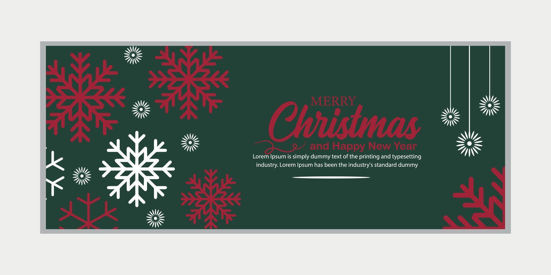 merry christmas banner set and happy new year banner, social media cover and web banner,Merry Christmas design for greeting card, vector