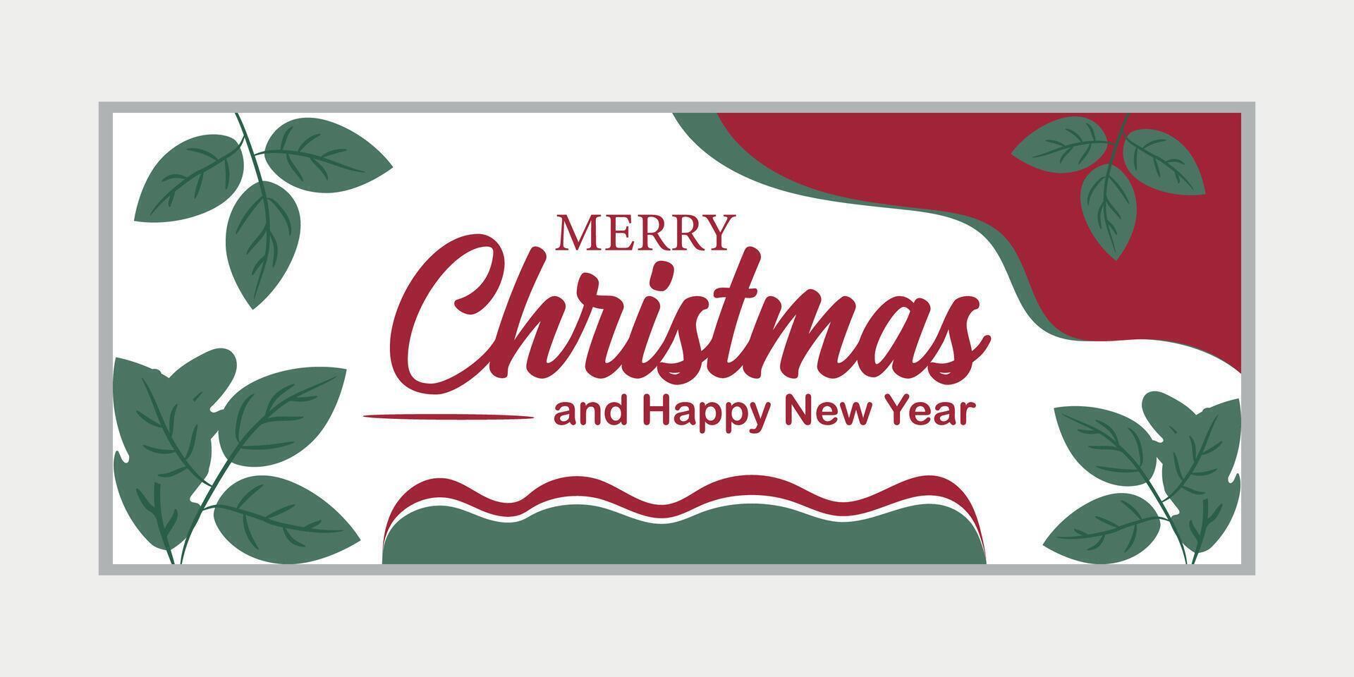 merry christmas banner set and happy new year banner, social media cover and web banner vector