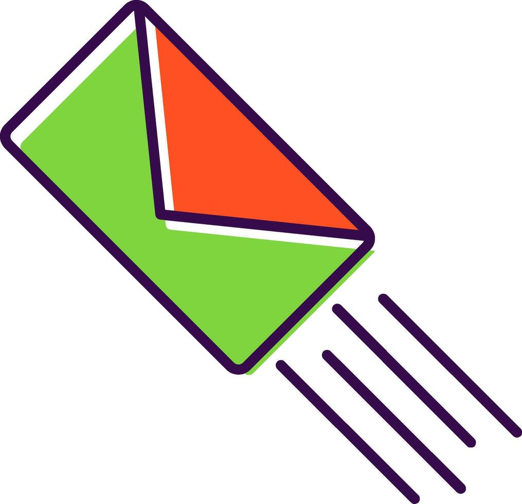 Express Mail Filled  Icon vector