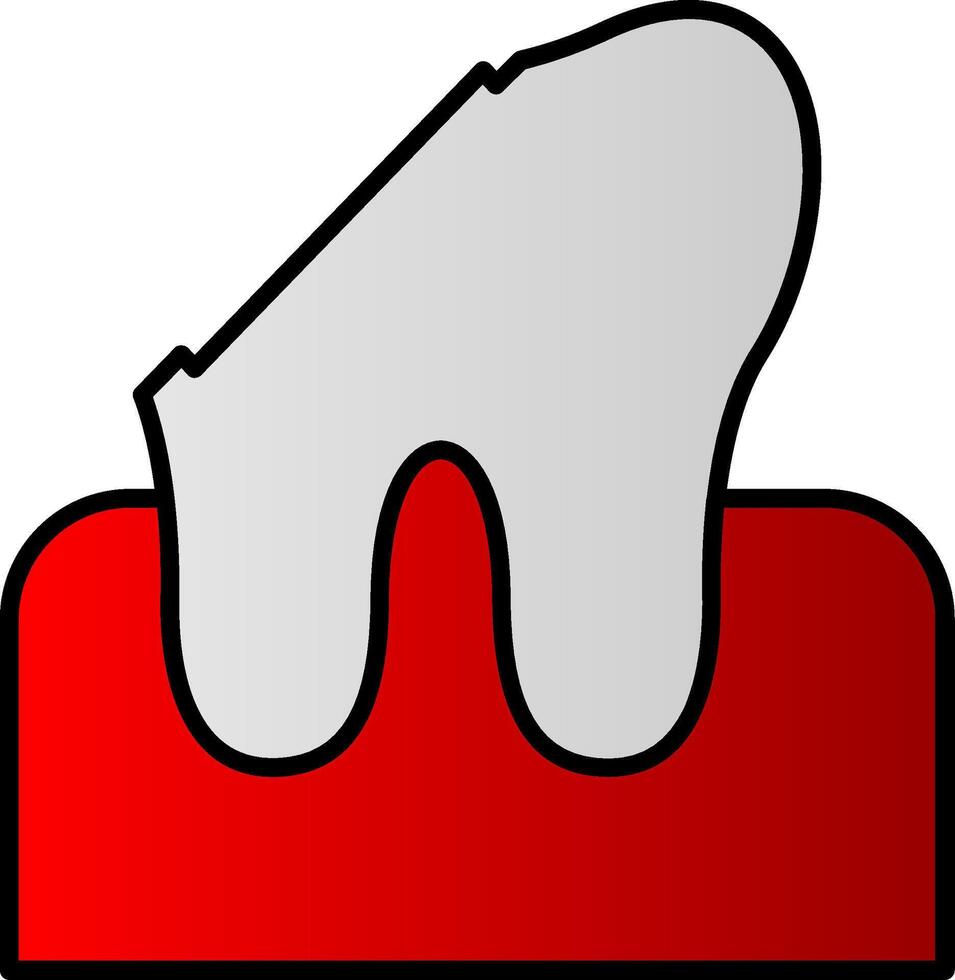 Dental Caries Line Filled Gradient  Icon vector