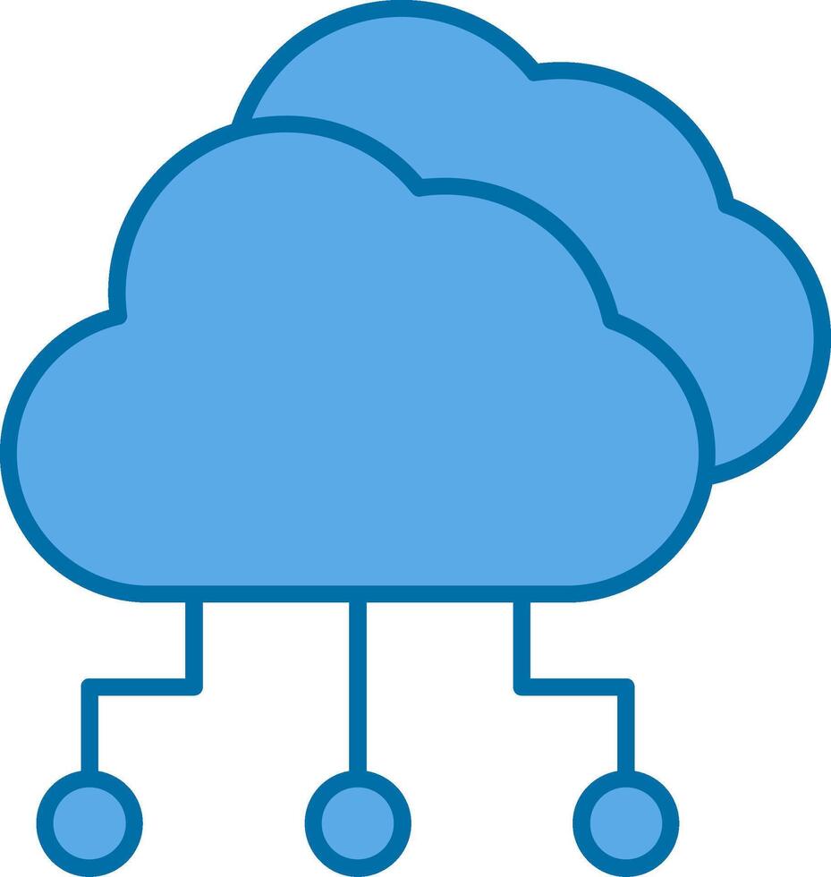 Cloud Computing Filled Blue  Icon vector