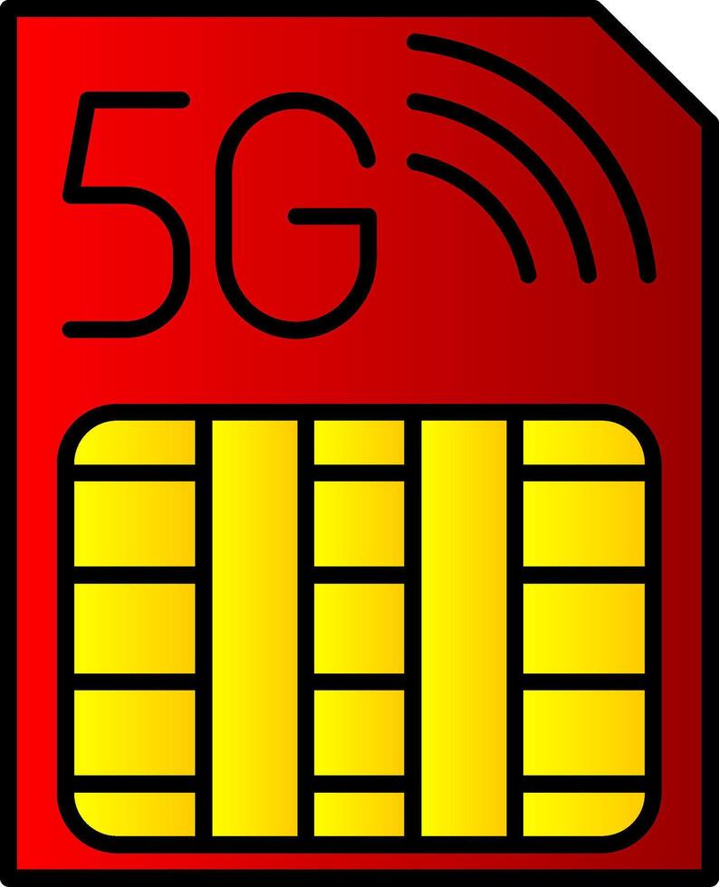 Sim Card Line Filled Gradient  Icon vector