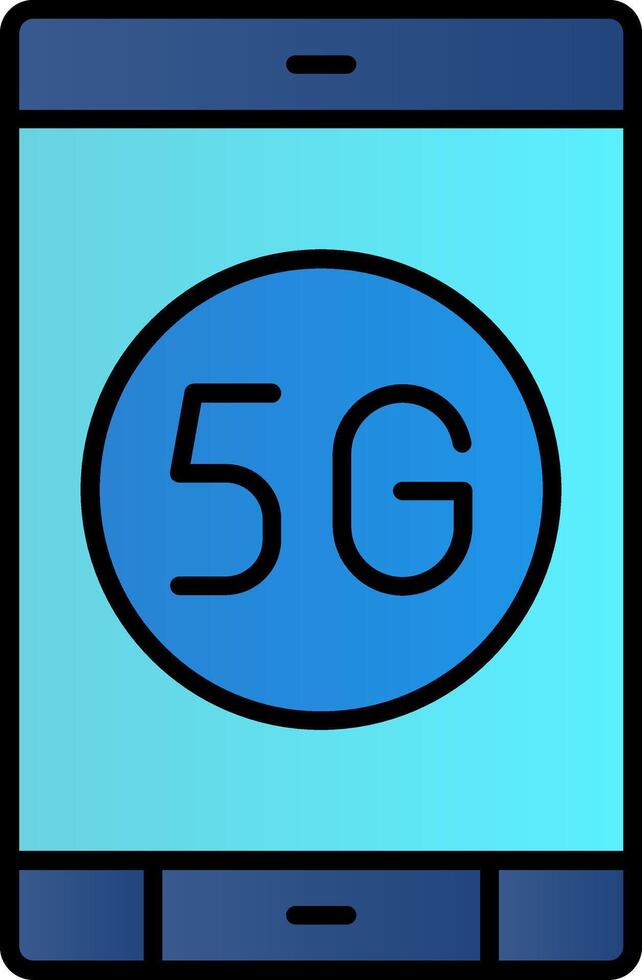 5g Line Filled Gradient  Icon vector