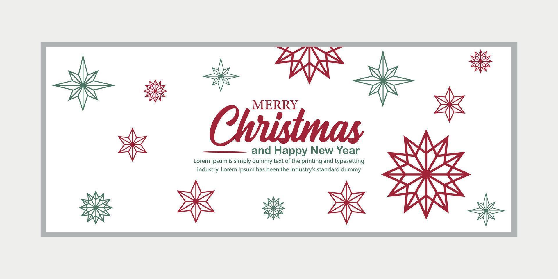 merry christmas banner set and happy new year banner, social media cover and web banner vector