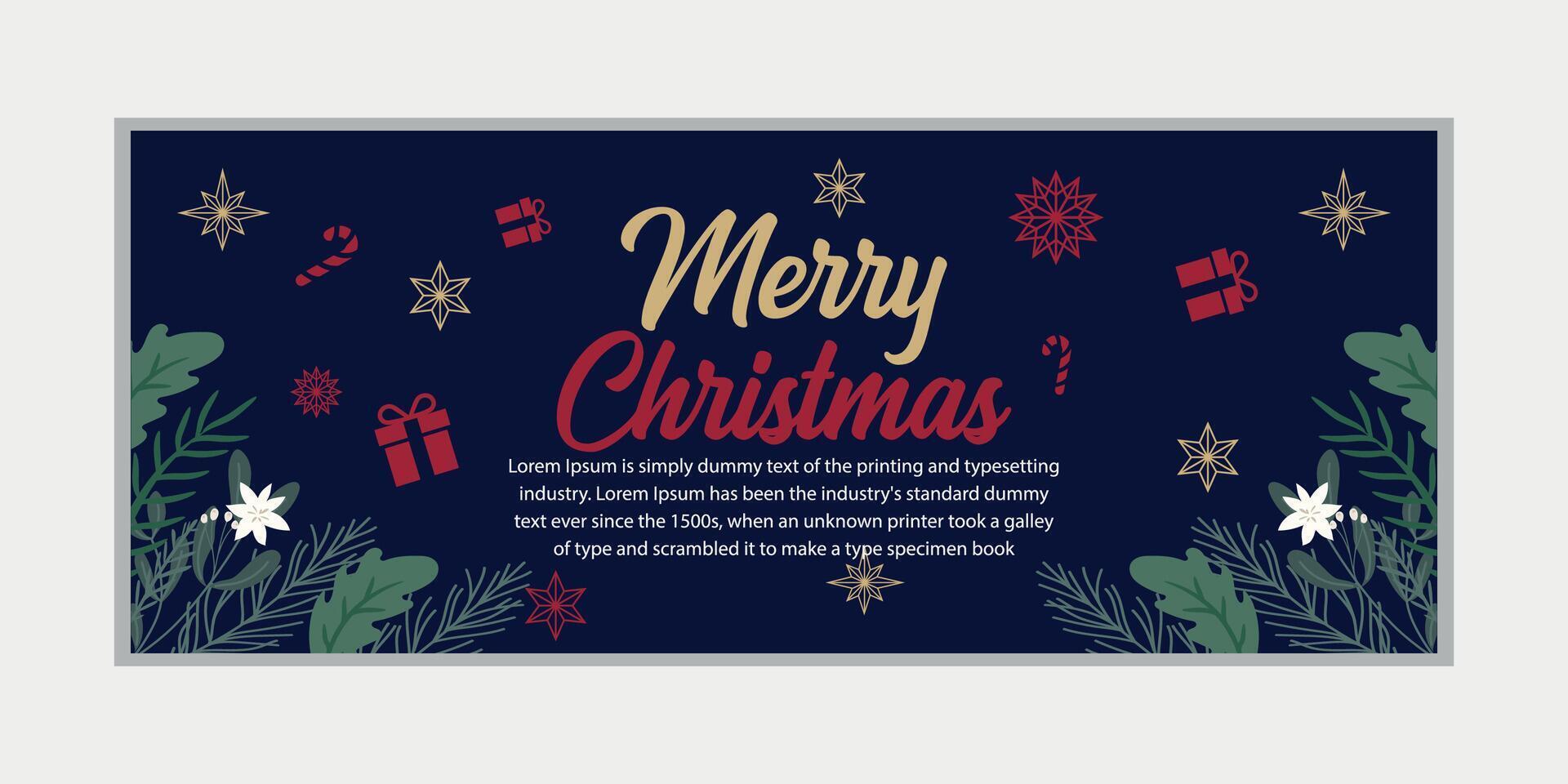 merry christmas banner set and happy new year banner, social media cover and web banner,Merry Christmas design for greeting card, vector