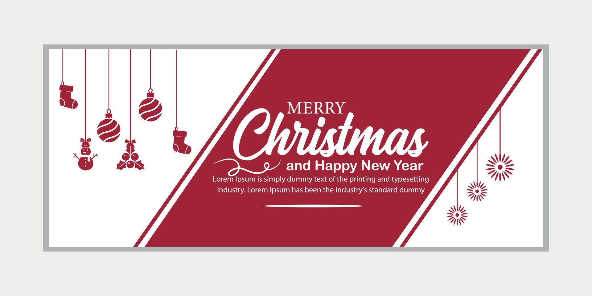 merry christmas banner set and happy new year banner, social media cover and web banner,Merry Christmas design for greeting card, vector