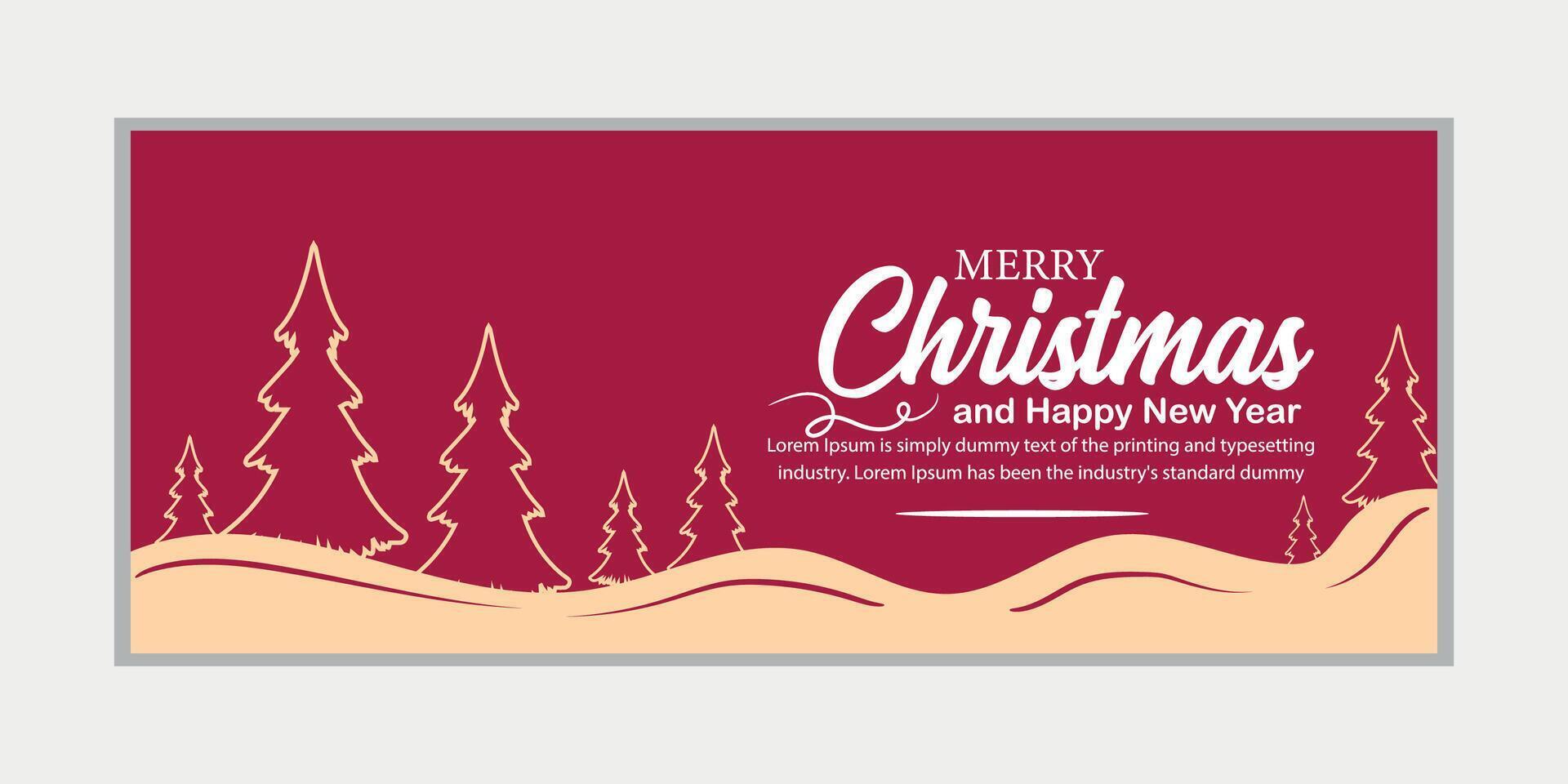 merry christmas banner set and happy new year banner, social media cover and web banner,Merry Christmas design for greeting card, vector